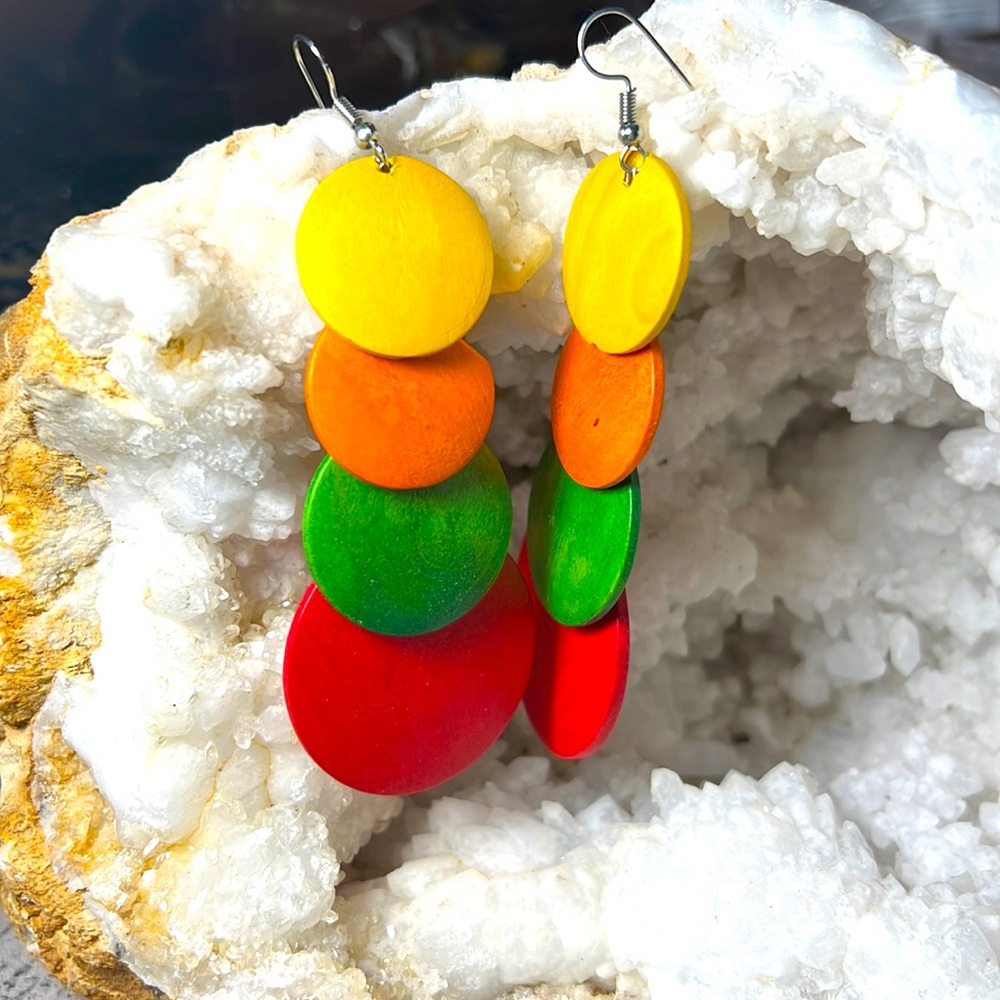 beautiful wooden earrings are not heavy